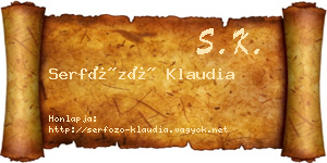 Serfőző Klaudia névjegykártya